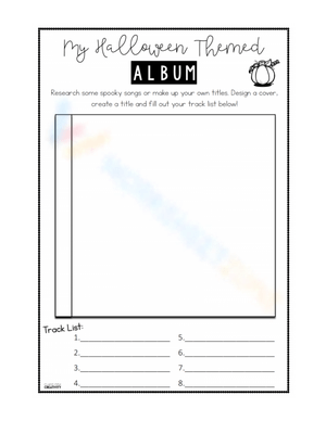 My Halloween Album Worksheet for Memories