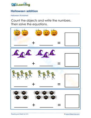 Halloween Addition Worksheet