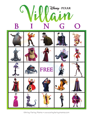 Fun Villain Bingo Card for Kids