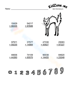 Addition five digit 1
