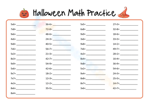 Halloween Math Practice Worksheet