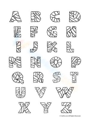Mummy Bubble Letters Worksheet