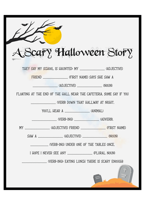 A Scary Halloween Story Worksheet