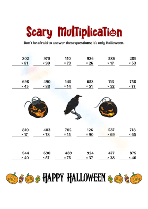 Scary Multiplication Worksheet