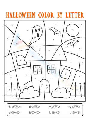 Halloween Color by Letter Worksheet
