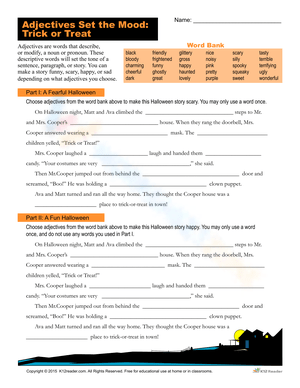 Halloween Adjectives: Set the Mood