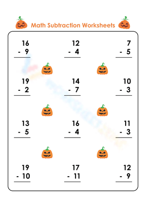 Basic Math: Subtraction Worksheet