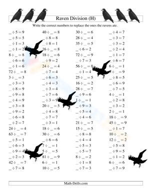 Raven Division: Halloween Math Worksheet