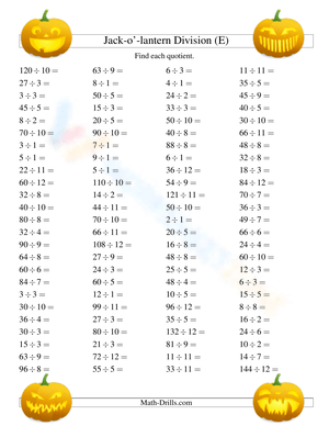 Jack-O-Lantern Division: Halloween Math