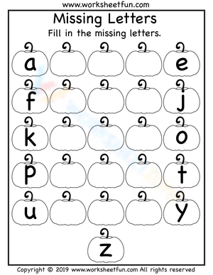 Lowercase Missing Letters Worksheet