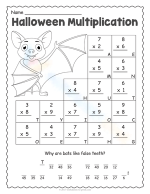 Batty Math: Halloween Multiplication Fun