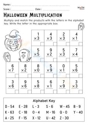 Spooky Times: Halloween Multiplication Sheet