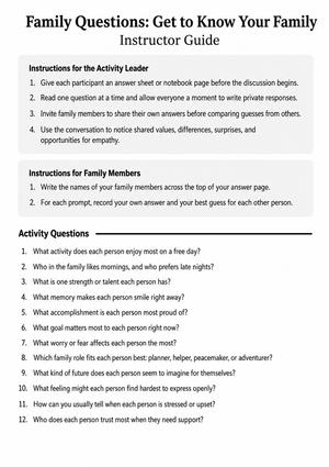 Family Questions: Get to Know Your Family