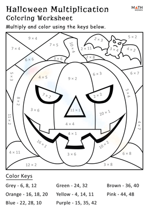Colorful Math: Halloween Multiplication