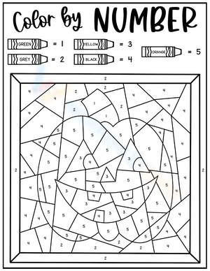 Spooky Pumpkin Color by Number 