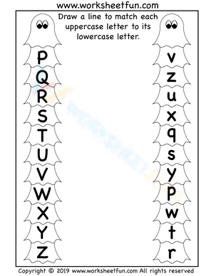 Match Uppercase and Lowercase Letters Worksheet