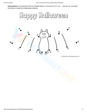 Bat Connect the Dots by Capital Letters