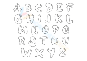 Bubble Letters Coloring Worksheet