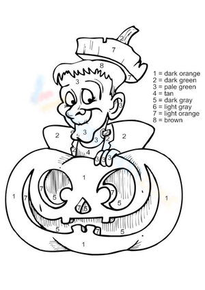 Pumpkin Color by Number Worksheet