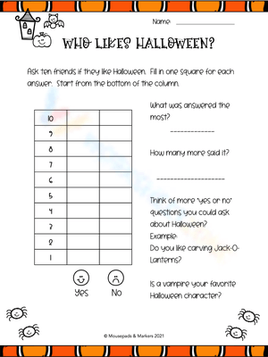 Who Likes Halloween Worksheet