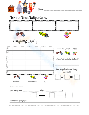 Trick or Treat Tally Marks Worksheet
