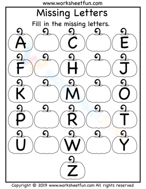 Uppercase Missing Letters Worksheet: Learn ABCs