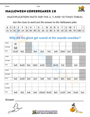 Halloween Code Breaker Worksheet