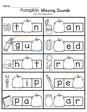 Pumpkin Missing Sounds Worksheet