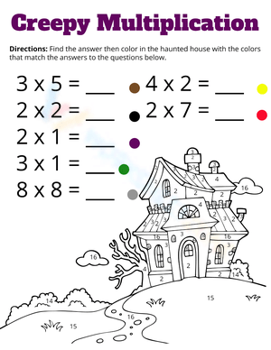 Creepy Multiplication Worksheet: Spooky Math Fun!