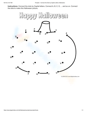 Pumpkin Connect the Dots by Letters