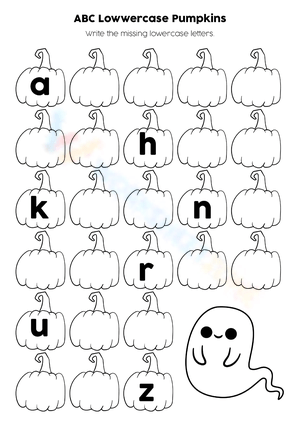 ABC Lowercase Pumpkins Worksheet