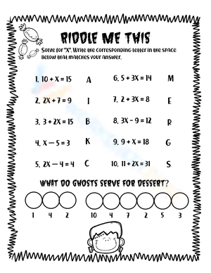 Halloween Riddle Worksheet