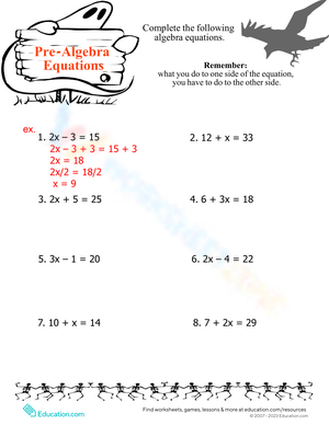 Easy Halloween Algebra Worksheet