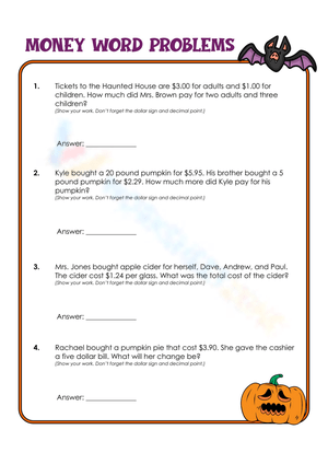 Money Math: Fun Word Problems for Kids