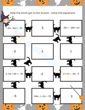 Halloween Linear Equations Maze | Grade 6 Essential