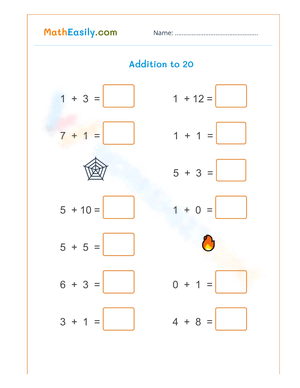 Halloween Addition to 20 Worksheet