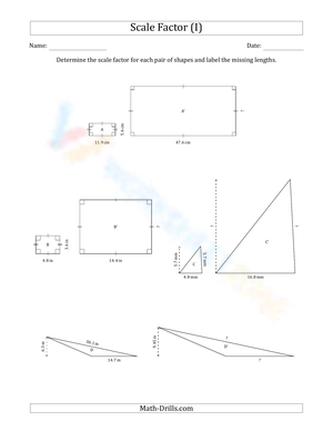 Free Collection of Scale Factor Worksheets | WorksheetZone