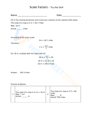 Scale Factors Lesson and Practice