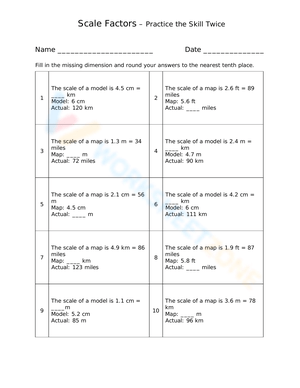 Scale Factors- Practice the Skill Twice