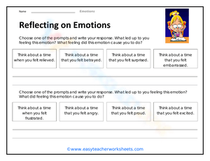 Reflecting on Emotions Worksheet