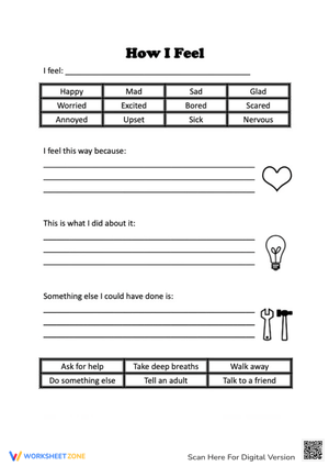 Kids' Activity: Reflect on Feelings and Actions