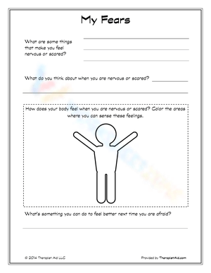 My Fears Worksheet: Writing and Coloring Activity