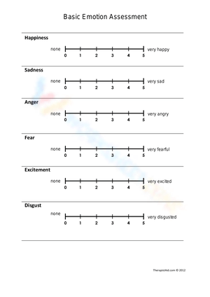 Basic Emotion Assessment Worksheet