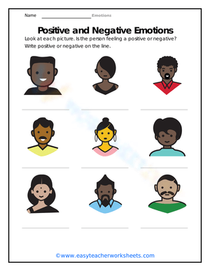 Explore Positive and Negative Emotions Worksheet