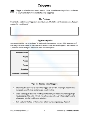 Identify Your Triggers with This Worksheet