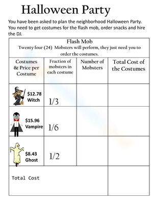 Halloween Math with Fractions and Decimals