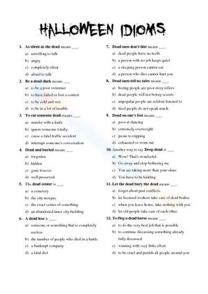 Learn Halloween Idioms With This Worksheet