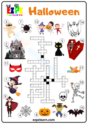 Fun Halloween Crossword Game Worksheet