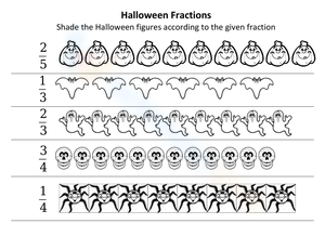Practice Halloween Fractions with This Worksheet