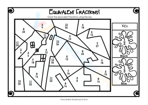 Solve Equivalent Fractions with Colors
